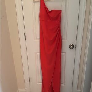 Emerald Sundae One-Shoulder Coral Dress